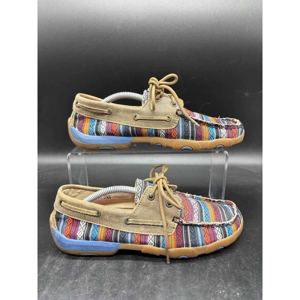 TWISTED X Women’s Aztec Serape Bomber Moccasins Driving Shoes Size 6.5M WDM0076